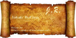 Jakab Rufina névjegykártya